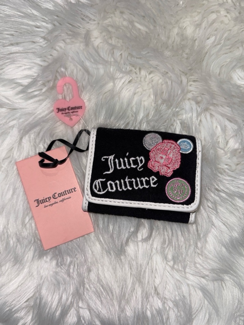 Juicy Couture Beige and Pink Small Trifold Wallet